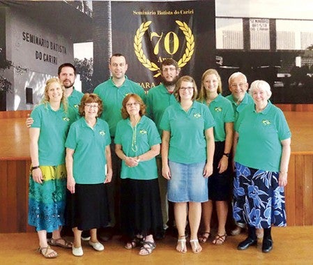 A group from Grace Baptist Church visited Brazil in June. Pictured, from left, in back row are: Clint Phillips, Nick Berthiaume, Dave Holder, Alexa Wood and Bill Holder. Pictured in the front row: Nikki Phillips, Vicki Bjork, Gail Kawamura, Alayna Wood and Helen Holder. Photo provided