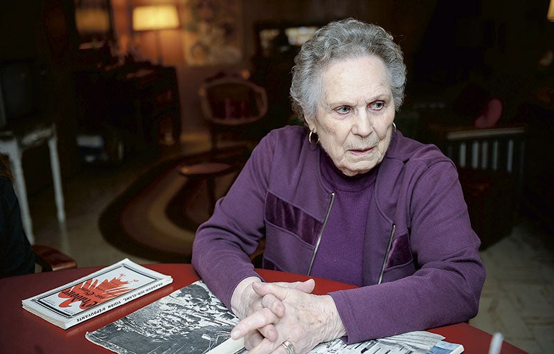 Nelly Croes tells her story of growing up among the Nazi occupation in France during World War II and eventually marrying a U.S. soldier. Photos by Eric Johnson/photodesk@austindailyherald.com