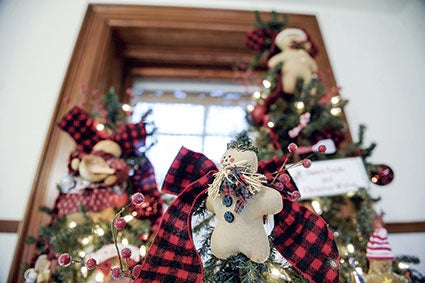 Decorated trees were just some of the decorations set up throughout the Hormel HIstoric Home. 