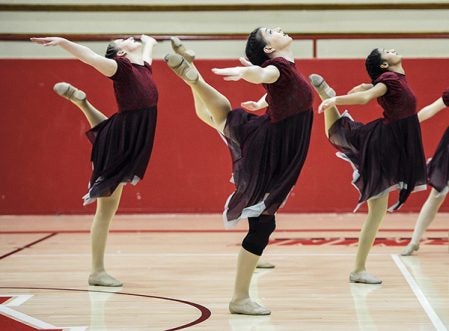 The Austin Packer Dance Team gave family and friends their first look at this year’s jazz and high kick routines Saturday in Ove Berven Gym. Eric Johnson/photodesk@austindailyherald.com