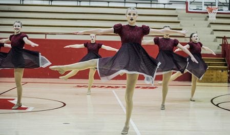 The Austin Packer Dance Team gave family and friends their first look at this year’s jazz and high kick routines Saturday in Ove Berven Gym. Eric Johnson/photodesk@austindailyherald.com