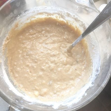 I made this sweet potato casserole pancake batter a few days after Thanksgiving and, by some miracle, it turned out. Baking and cooking can be a good way to combat stress, especially during the holidays. 